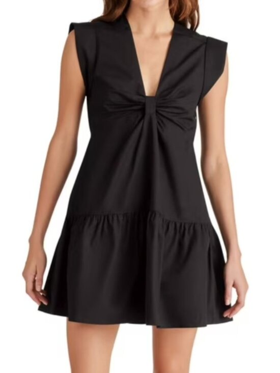 Steve Madden Dresses & Skirts - Steve Madden Women's V-Neck Cotton Tiered Hem Line Mini Dress